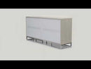 Panos - Console Cabinet - White Marble Print & Chrome