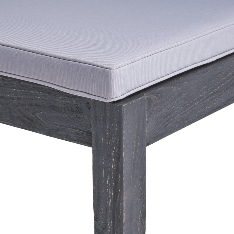 Outdoor 6 Seater Dining Set With Bench - Dark Gray / Light Gray