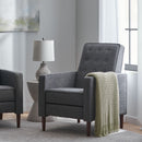 Mid-Century Modern Recliner With Button Tufted Waffle Stitch