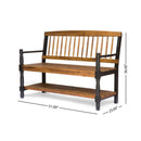 Slatted Bench With Built In Shelf
