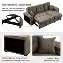 Reversible Sleeper Sectional Sofa Bed With Side Shelf And 2 Stools, Pull-Out L-Shaped Sofa Bed, Corner Sofa-Bed With Storage Chaise Left / Right Hande For Living Room