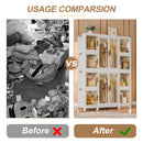 Portable Wardrobe Closet Storage Organizer For Clothes With Magnetic Doors, 12 Cubes & 2 Hanging Rods - White