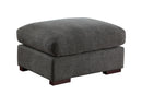 Tatman - Linen Blend Sectional With 2 Ottomans - Dark Gray