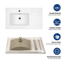 Console Sink With Legs, 32" X 18.5", Durable Porcela With Support - White / Black