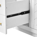 Ceramic Sink Combo, Freestanding Vanity Set With 3 Drawers & Soft Closing Doors