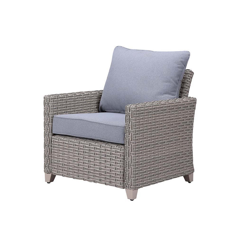 Greeley - Patio Set - Gray Fabric & Gray Finish - Atlantic Fine Furniture Inc