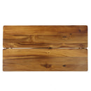 Rectangle Outdoor Coffee Table With Angled Tubular Legs And Wood Top - Black