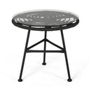 Petrichor - Outdoor Side Table With Tempered Glass And Steel Frame