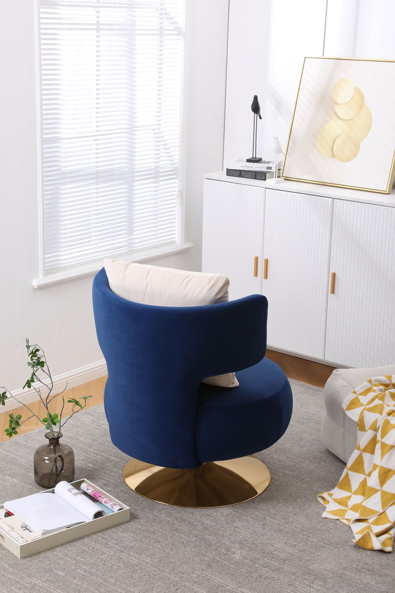 Swivel Accent Chair Armchair, Round Barrel Chair For Living Room Bedroom