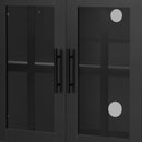 Wall Unit Entertainment Center With Bookshelves For TVs Up To 80", Tempered Glass Doors And Adjustable Shelves