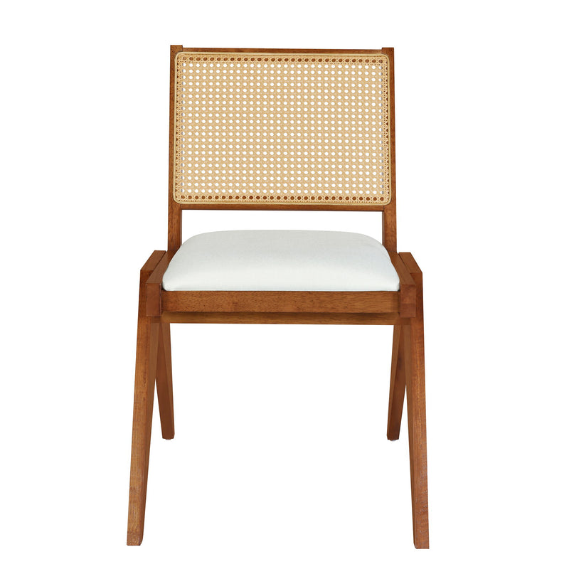 6 Piece Extendable Dining Table Set With 4 Wicker Back Upholstered Dining Chairs And Long Bench, 2 Removable Leaf