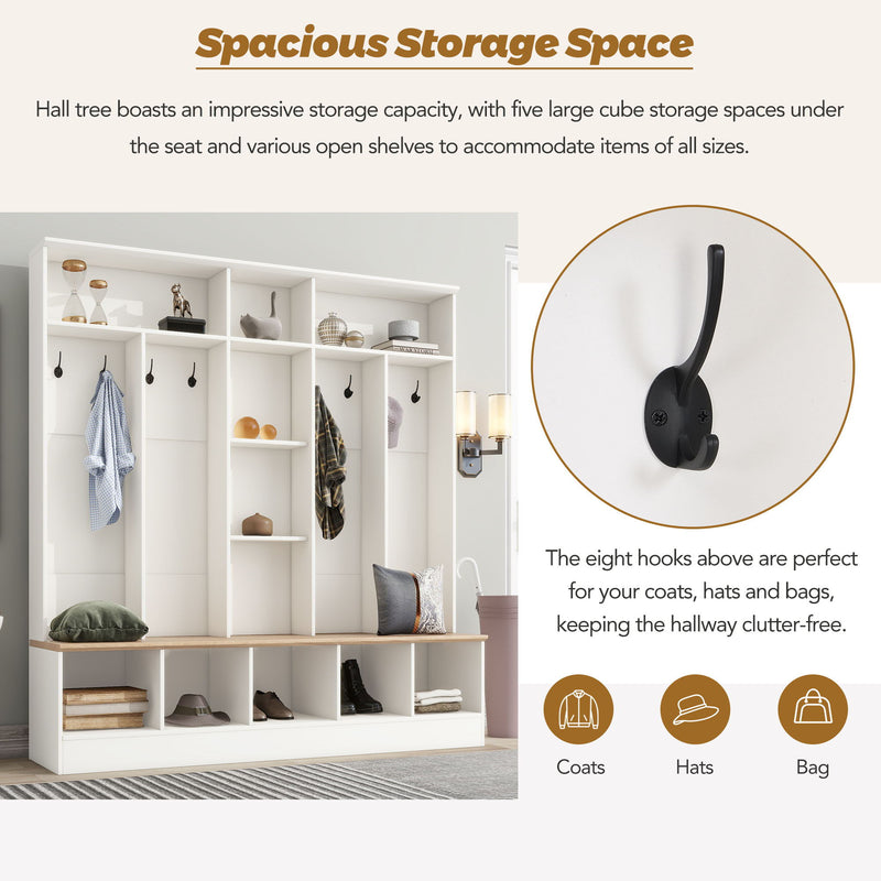 Minimalist Shoe Cabinet With Cube Storage & Shelves