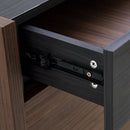 Modern Extendable & Rotating Cabinet With Drawer And Flip Doors For Versatile Storage - Black / Dark Walnut