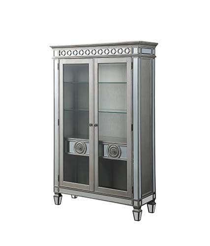 Varian - Curio - Mirrored & Antique Platinum - Atlantic Fine Furniture Inc