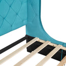 Storage Bed Velvet Upholstered Platform Bed With Wingback Headboard And A Big Drawer