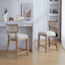 Upholstered Counter Height Bar Stools With Comfy Back (Set of 2)