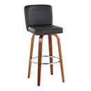 Henry - Contemporary Fixed Height Barstool With Swivel With Round Footrest (Set of 2)