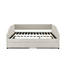 Elegant Daybed With Trundle Upholstered Tufted Sofa Bed