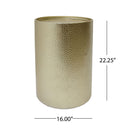 Modern Round Accent Table With Hammered Surface