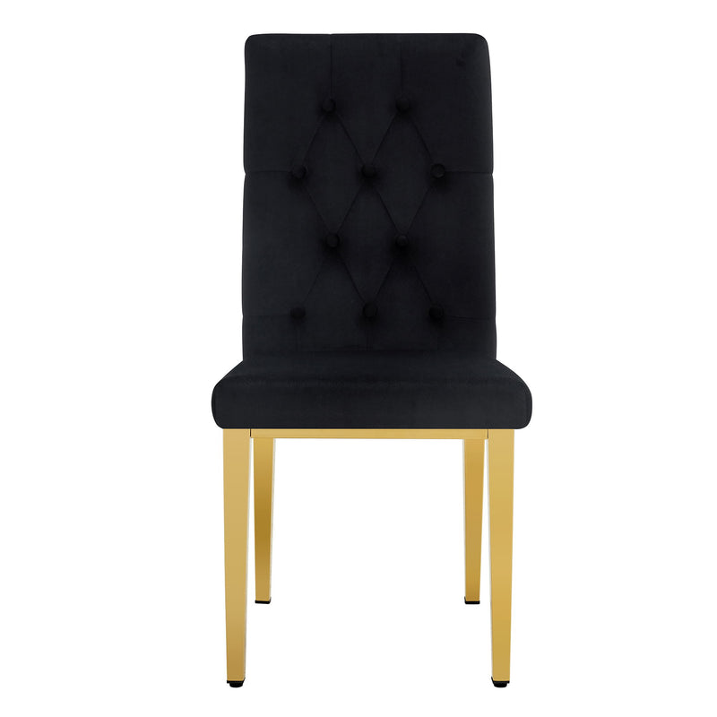 Vintage Style Armless Dining Chairs Set With Grid And Buckle Design