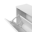 2 Door Shoe Rack, Rattan, Double Layer, Suitable For Living Room, Hallway - White