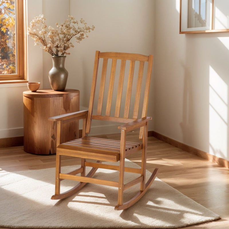 Acacia Indoor Rocking Chair, Outdoor Solid Patio Furniture