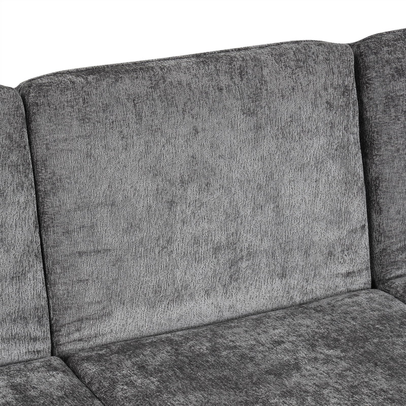 Convertible Futon Sofa Bed With Adjustable Backrest, Reversible Chaise Lounge And 2 Removable Armrest Pillows