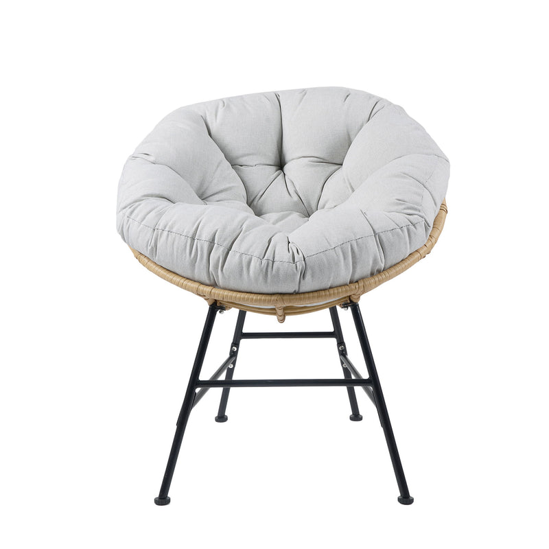 Palos - Outdoor Wicker Lounge Chair (Set of 2) - Brown / Light Gray