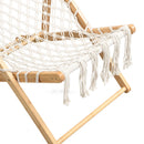 Bamboo Weaving Chair Set With Handwoven Rope For Patio And Living Spaces - Natural