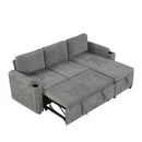 Convertible L Shaped Sofa Couch With Storage, Cup Holders, USB Ports