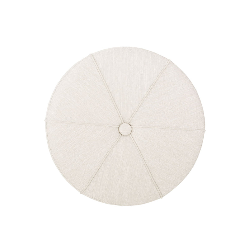Contemporary Ottoman With Tonal Piping And Button Tuft Design