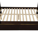 TOPMAX Solid Wood Twin Over Full Bunk Bed with Two Storage Drawers, Espresso