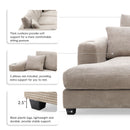 Oversized Sectional L Shaped Cloud Couch With USB Charging Port Cup Holder Deep And Wide Seat Sofa With Chaise Comfy