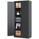Heavy Metal Garage Storage Cabinet With Locking Doors, Steel, Adjustable Shelves