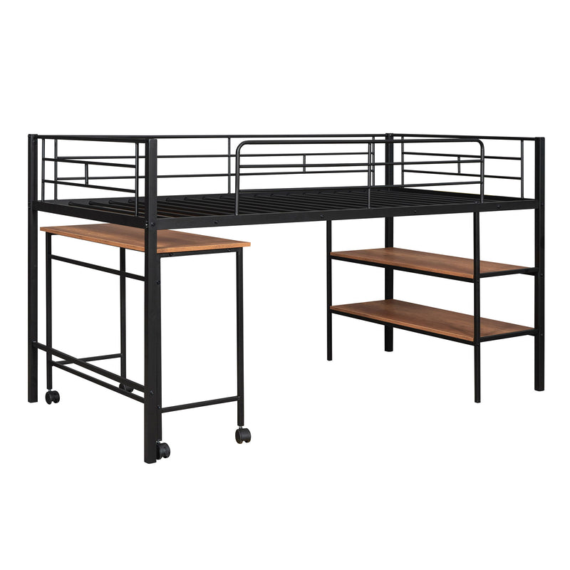 Loft Bed With Desk And Shelves