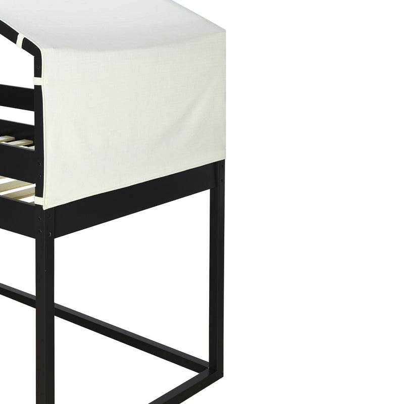 Twin Over Twin Bunk Bed Wood Bed With Tent - Espresso