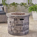 Contemporary Circular Fire Pit With 40, 000 Btu - Gray