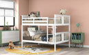 Full over Full Bunk Bed with Ladder for Bedroom, Guest Room Furniture-White(OLD SKU :LP000203AAK)