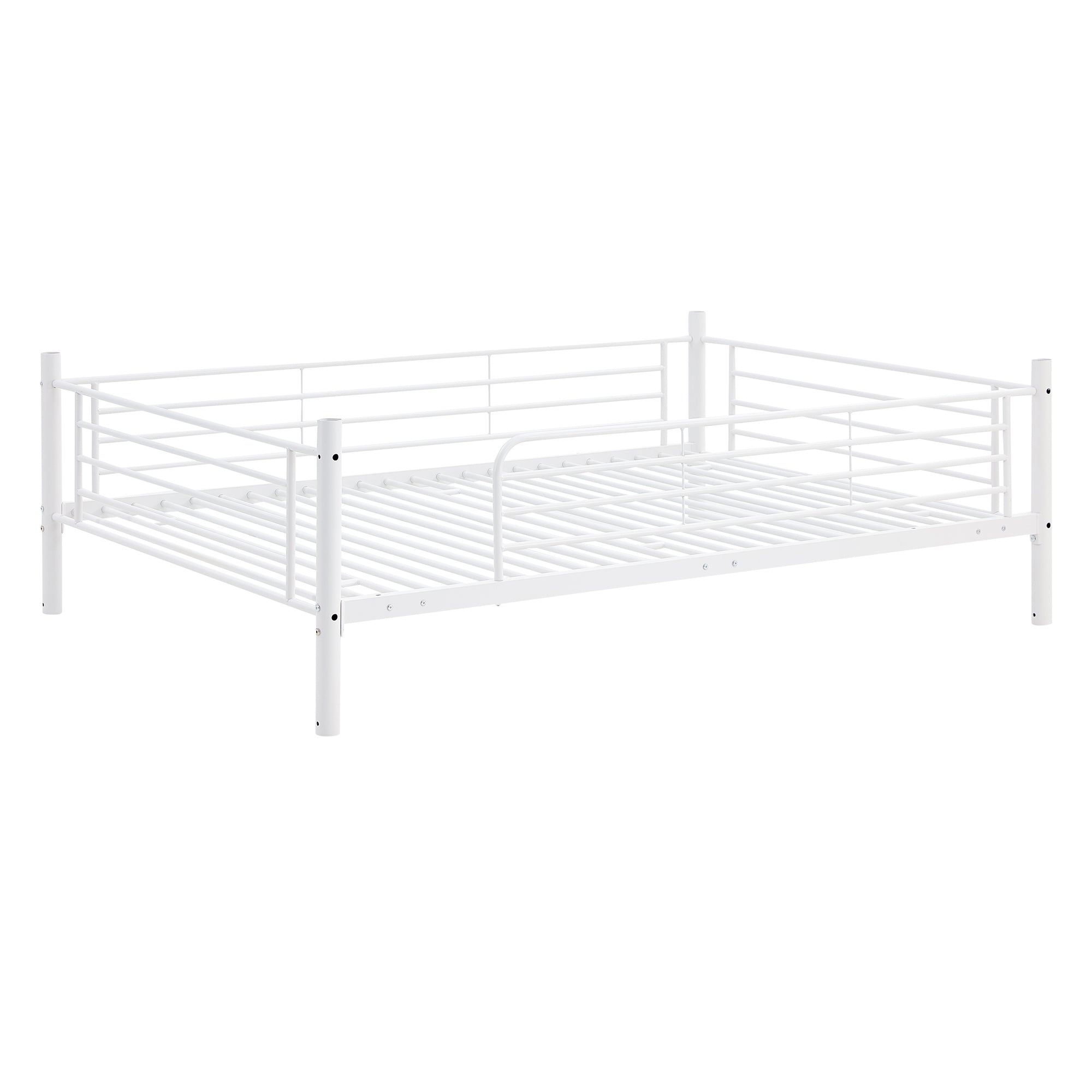 Full-Full-Full Metal  Triple Bed  with Built-in Ladder, Divided into Three Separate Beds,White(OLD SKU:LP000297AAK) - Atlantic Fine Furniture Melbourne FL