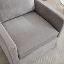 Upholstered Skirted Swivel Chair With Removable Back Cushion For Living Room