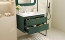 Wall Mounted Bathroom Vanity With Resin Sink, Floating Bathroom Storage Cabinet With 2 Drawers
