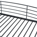 Twin Size Loft Bed with 4 Layers of Shelves and L-shaped Desk, Stylish Metal Frame Bed with a set of Sockets, USB Ports and Wireless Charging, Black