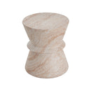 Outdoor / Indoor Lightweight Concrete Side Table With Travertine - Beige