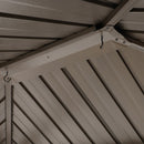 Grill Hardtop Gazebo Outdoor Metal Hard Top Gazebo, Permanent Bbq Gazebo With Galvanized Steel, Aluminum Framed Pavilion With Shelves - Dark Brown