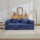 Convertible Floor Sofa Bed With Pillow Back Support Armrest