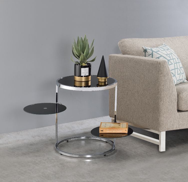 Lynch - Accent Table - Black & Chrome