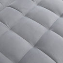 Modern Velvet Loveseat With Pullout Bed, Adjustable Reclining Backrest