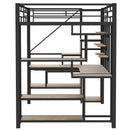 Loft Bed With Storage Staircase And Small Wardrobe, Built - In Desk And Storage Shelves