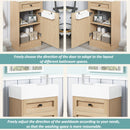 Bathroom Vanity With Reversible Resin Sink, Cabinet & Zinc Alloy Handles - Wood