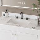 43" Bathroom Vanity With Artificial Marble Carrara Top Set, Multi Functional Bathroom Cabinet With Doors And Drawer - White